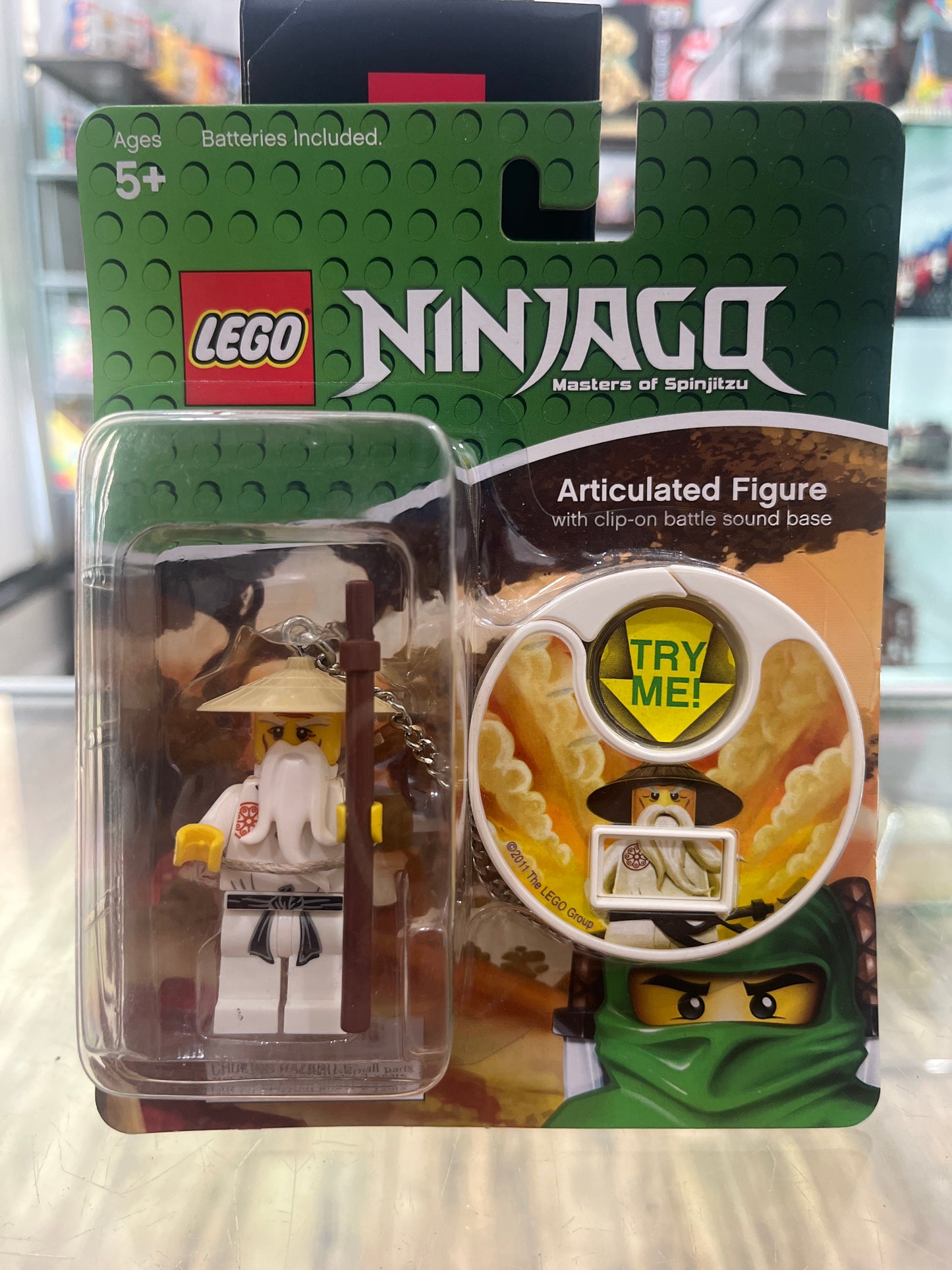 NINJAGO Sensei Wu Key Chain with Clip-on Battle Sound Base Blister Pack