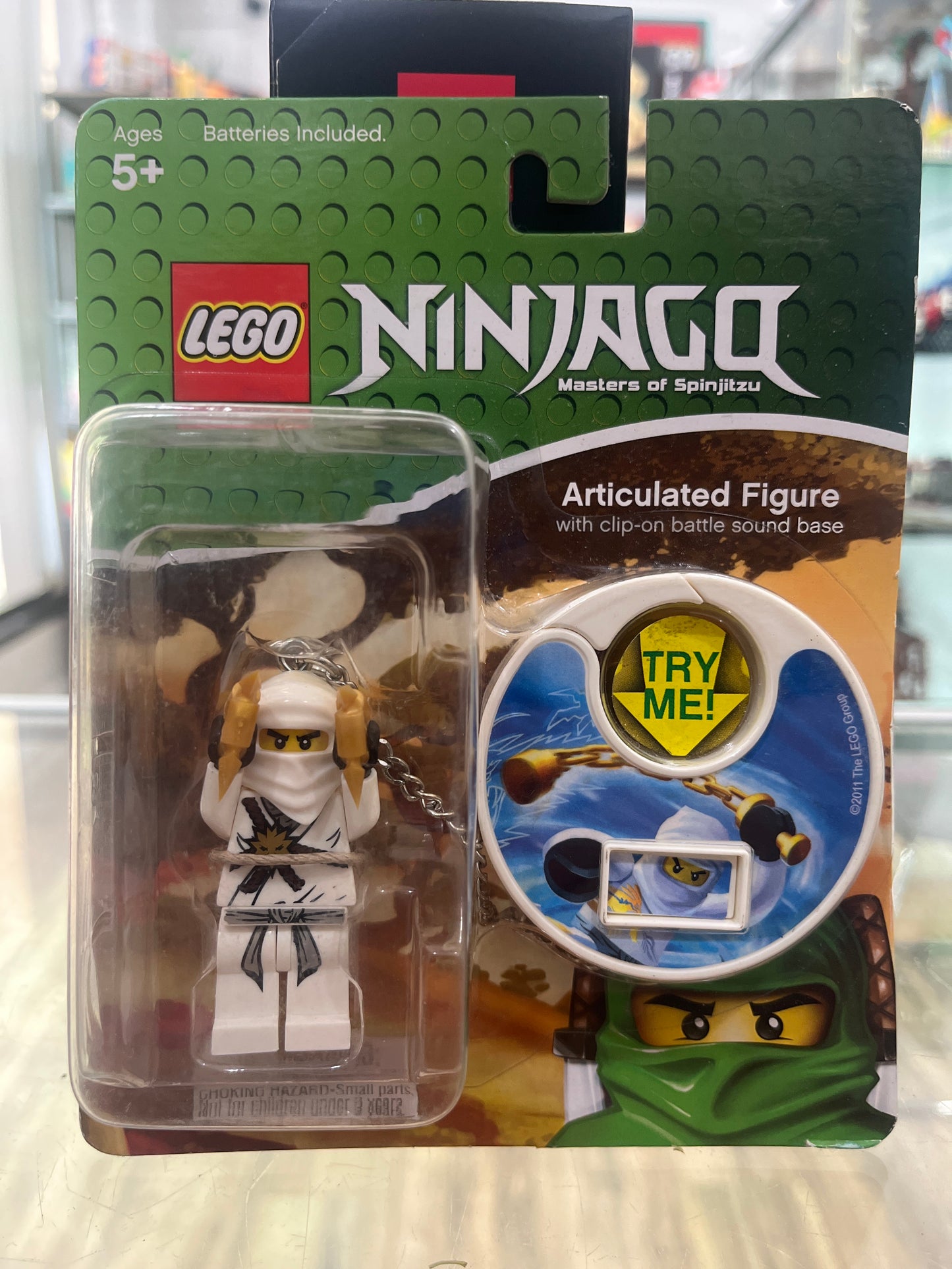 NINJAGO Zane Key Chain with Clip-on Battle Sound Base Blister Pack