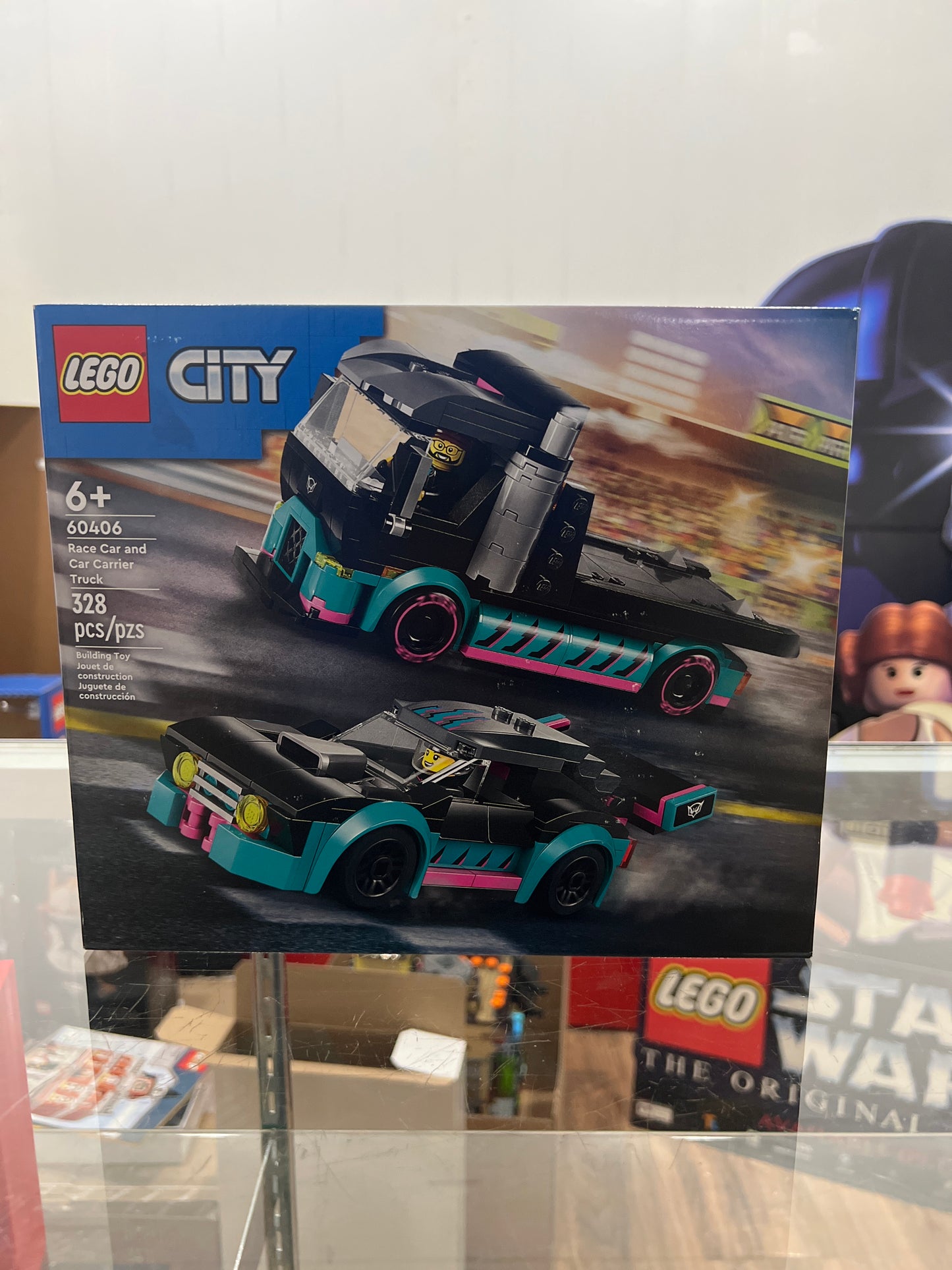 60406 Race Car and Car Carrier Truck